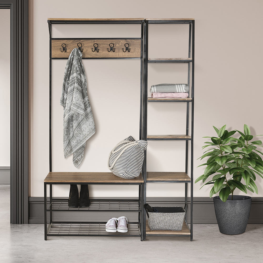 Banc d'entrée avec étagère