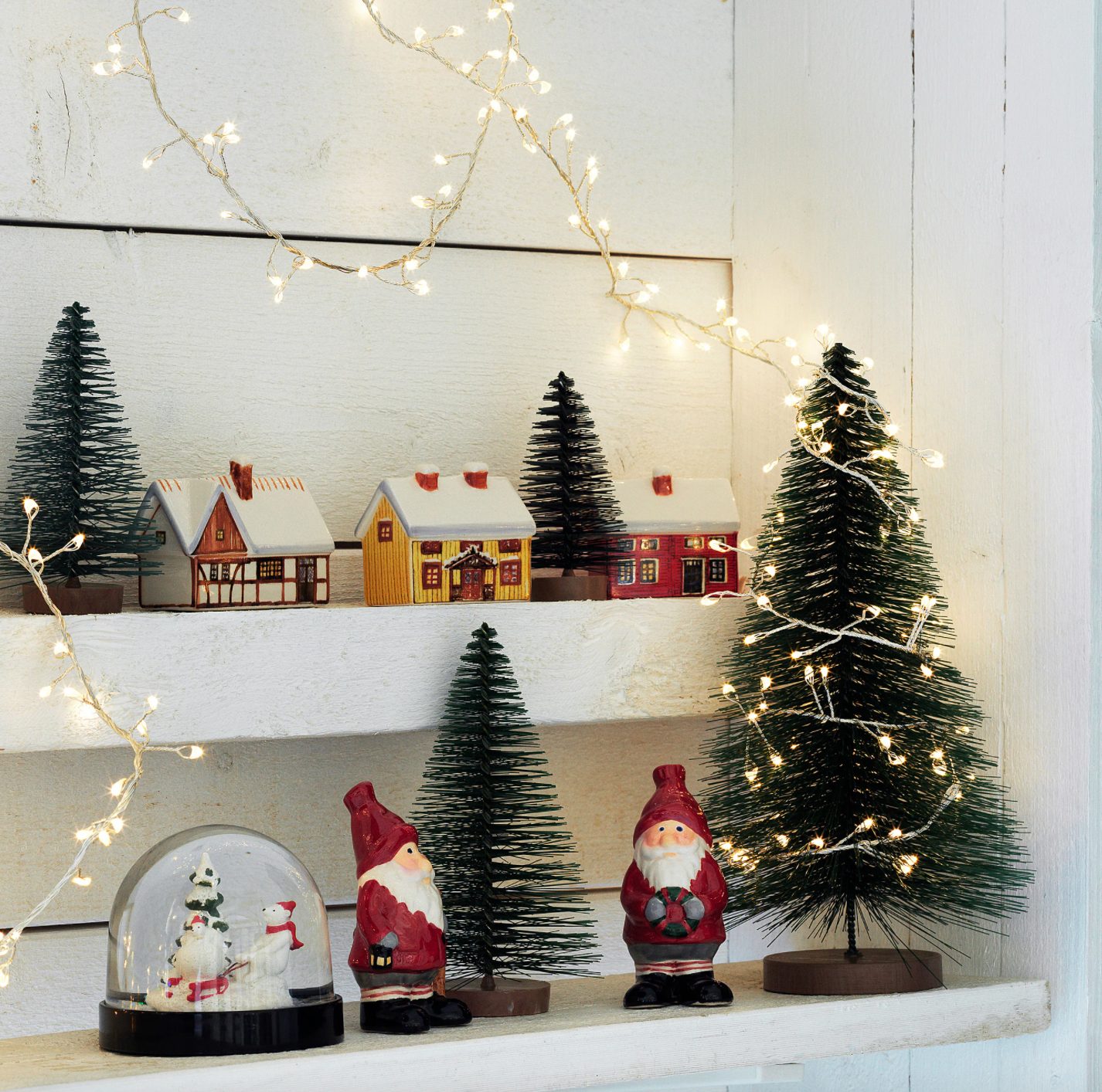 Décoration forme maison, 3 pièces, multicolore