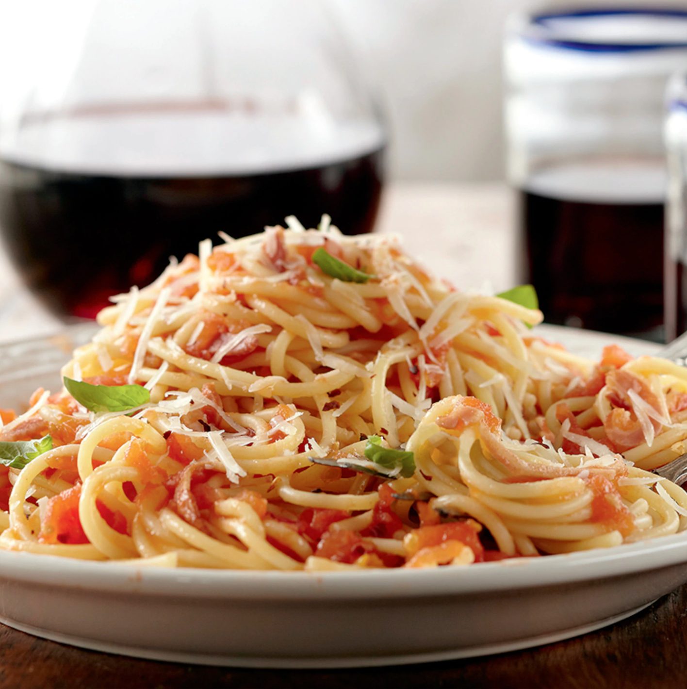 Spaghettis all'amatriciana