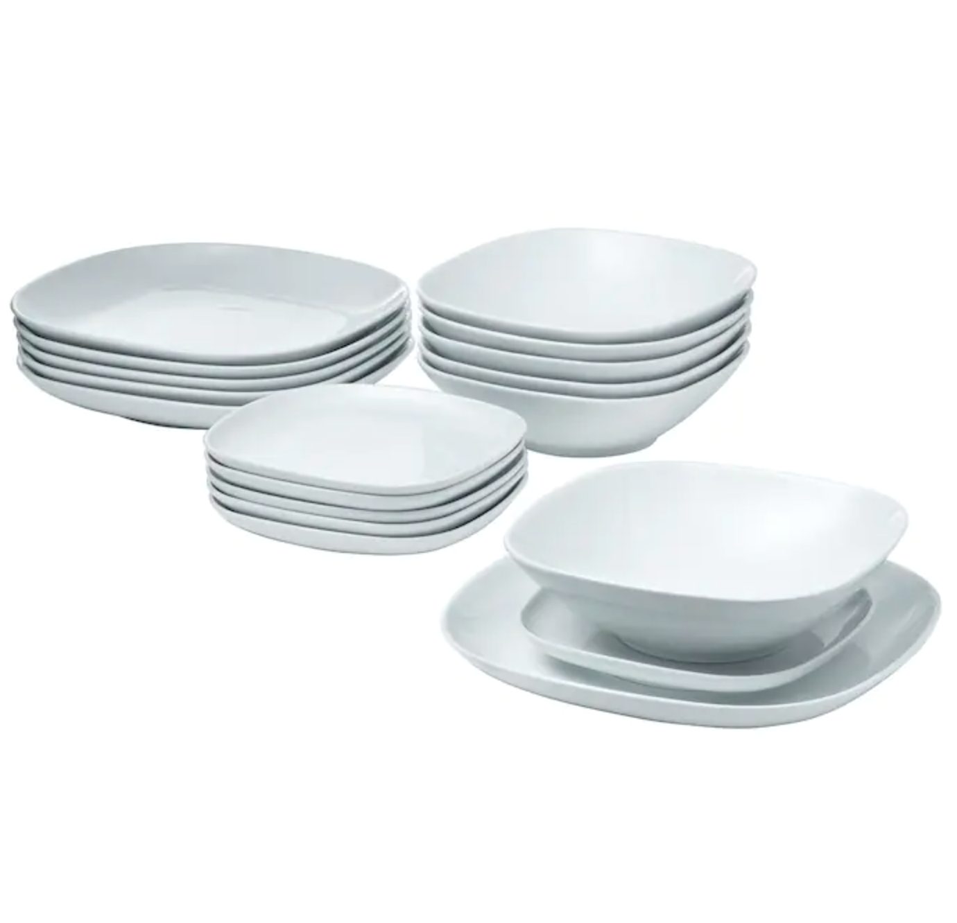 VÄRDERA Service de vaisselle, 18 pièces, blanc