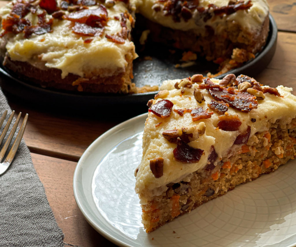 Gâteau aux carottes et bacon bonbon