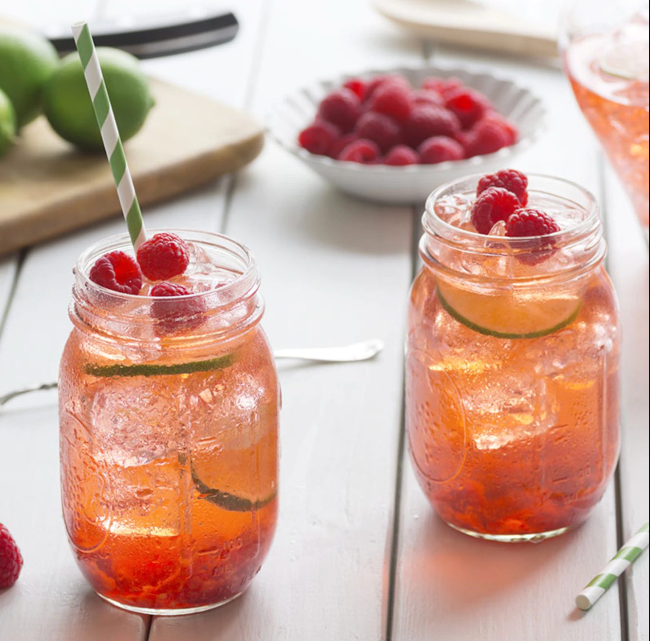 Thé glacé aux framboises