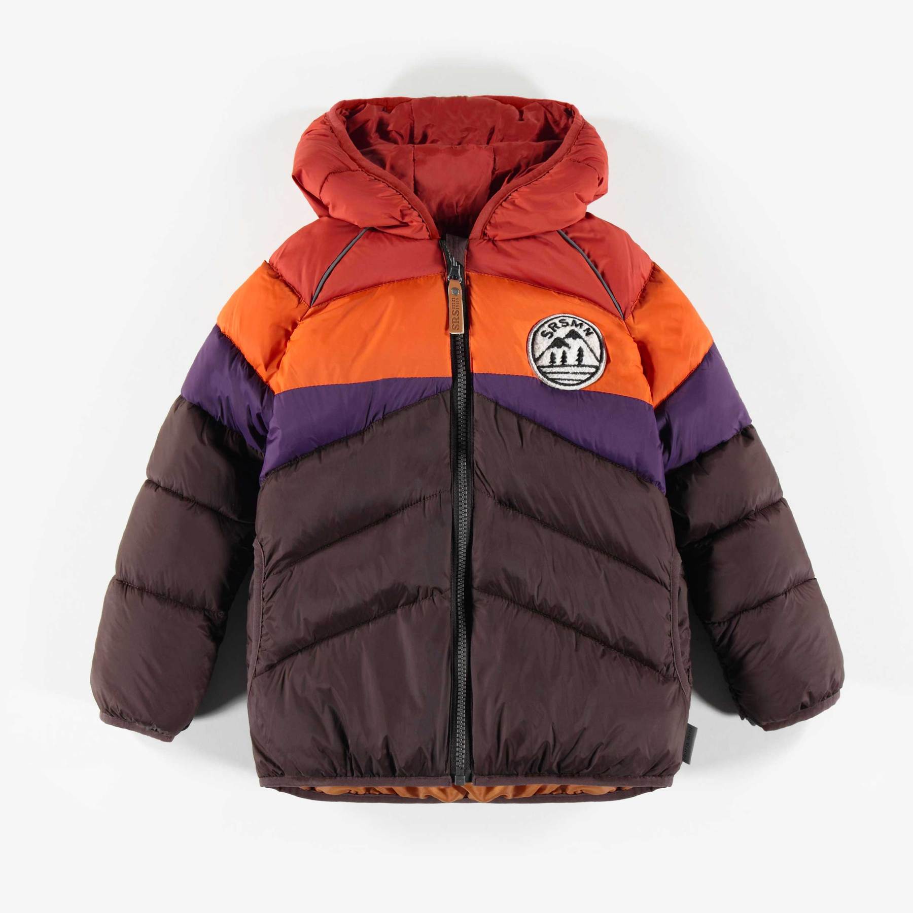 Manteau doudoune blocs de couleur