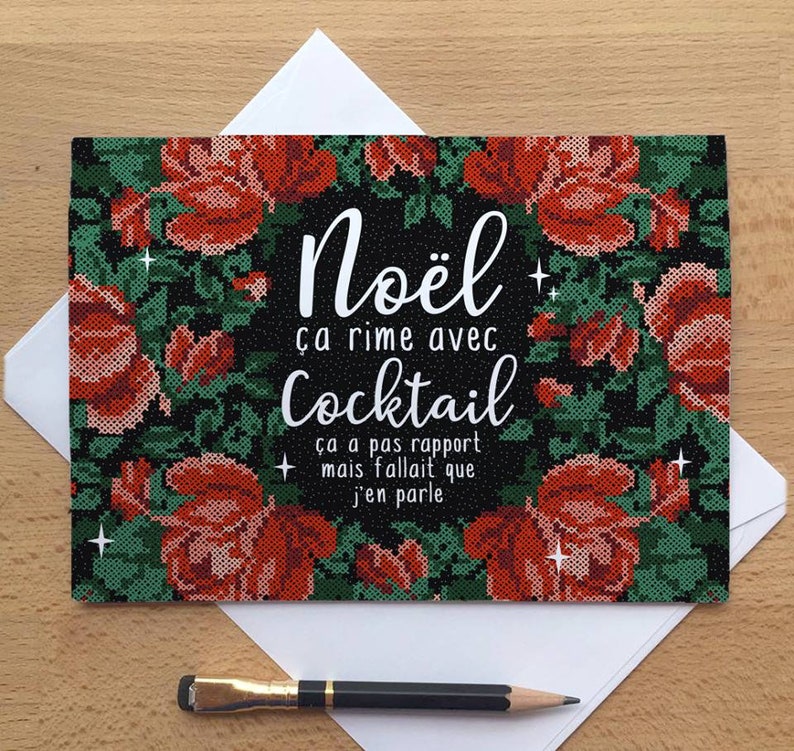 Carte Noël cocktail