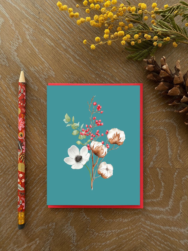 Carte de voeux fleurs