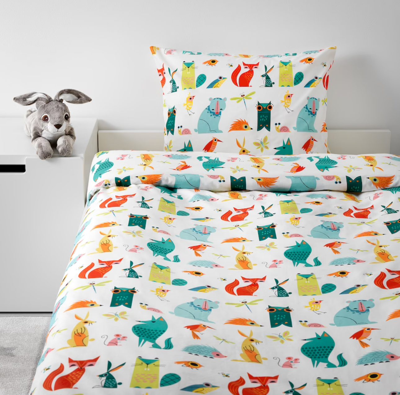Housse de couette et 1 taie, animal/multicolore