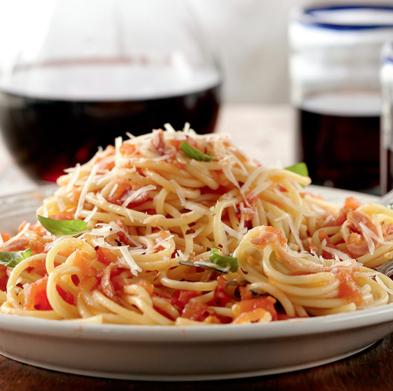 Spaghettis all'amatriciana