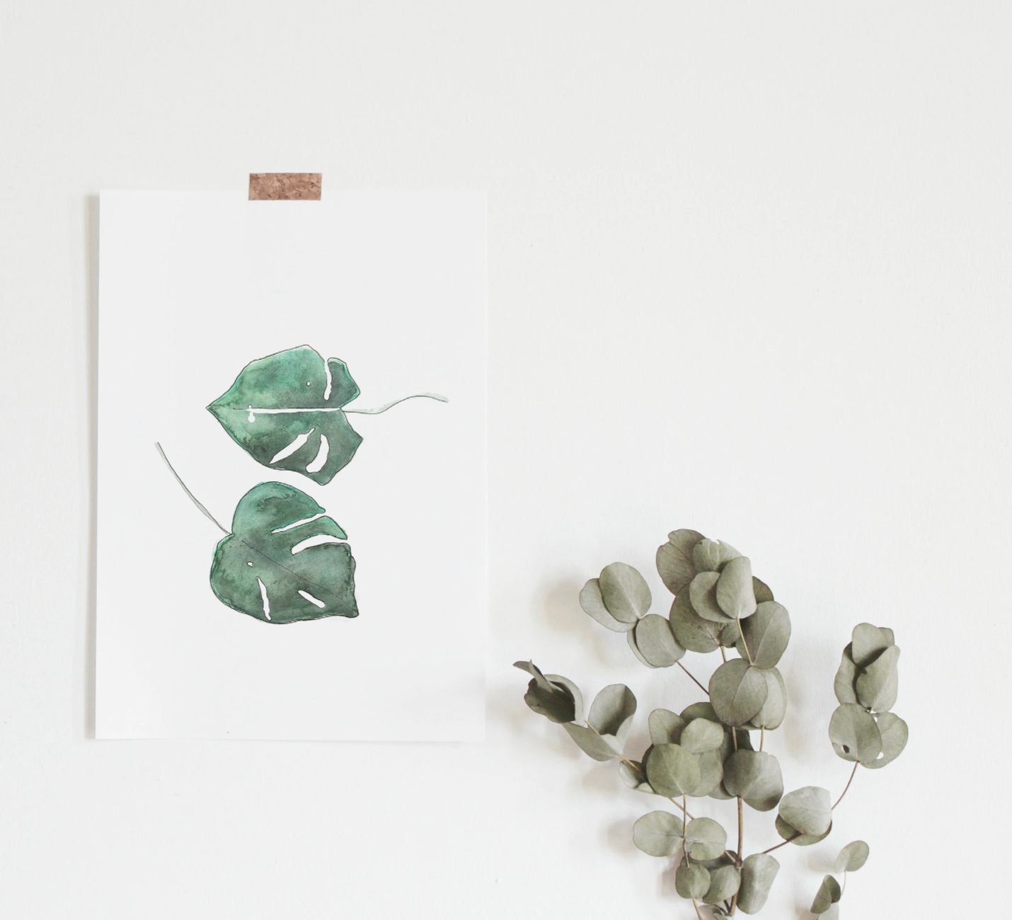 Affiche Botanique - Feuilles tropicales de monstera