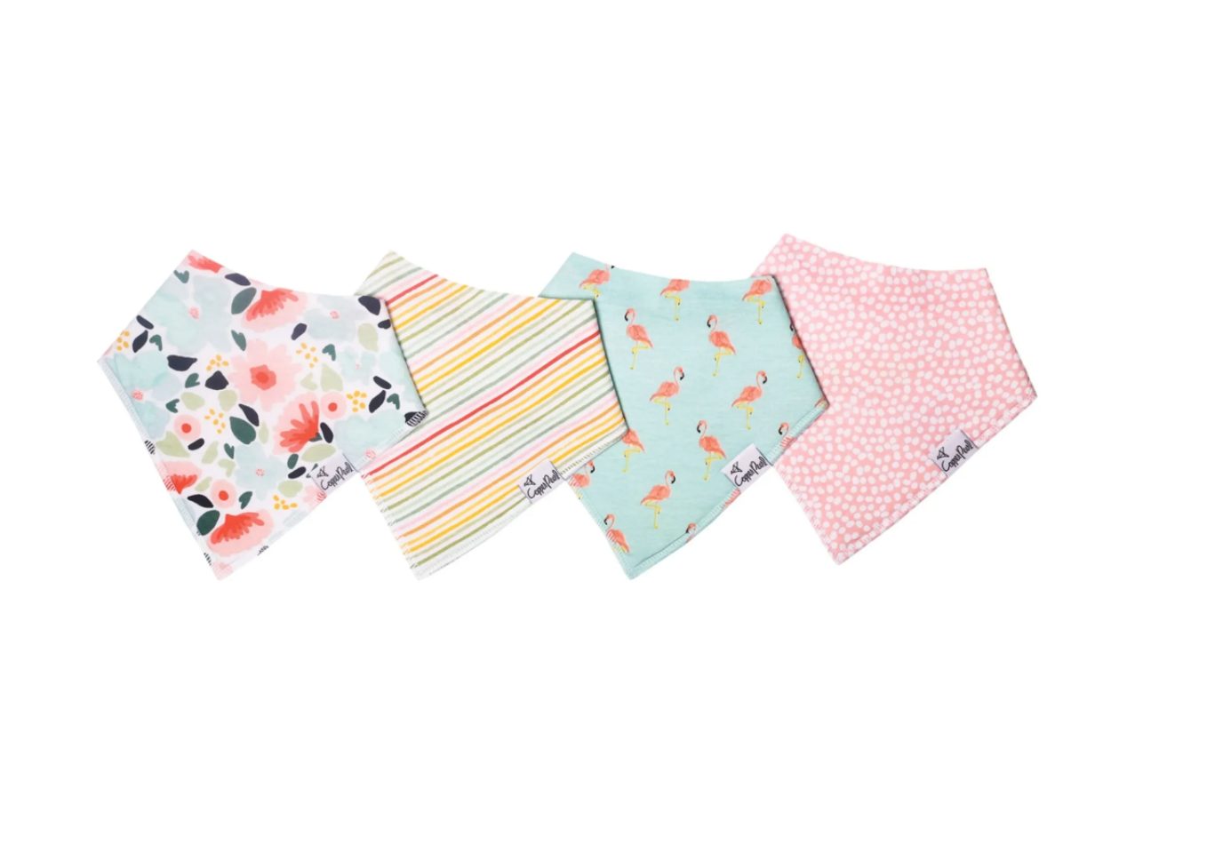Bavoirs Paquet de 4 - Leilani Fleurs Flamant