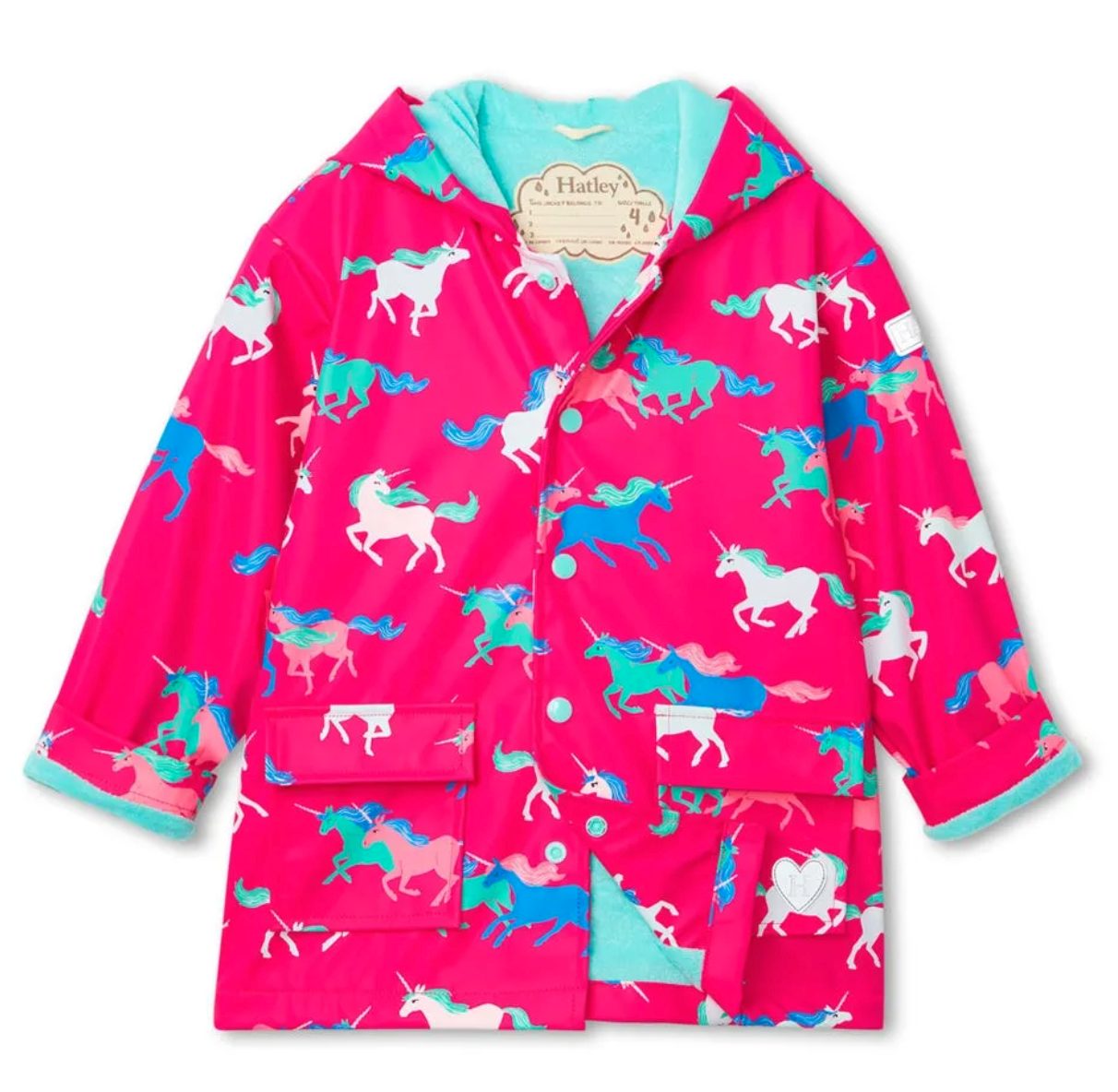 Manteau de pluie avec licornes