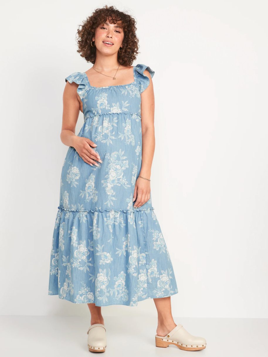 Robe mi-longue de maternité