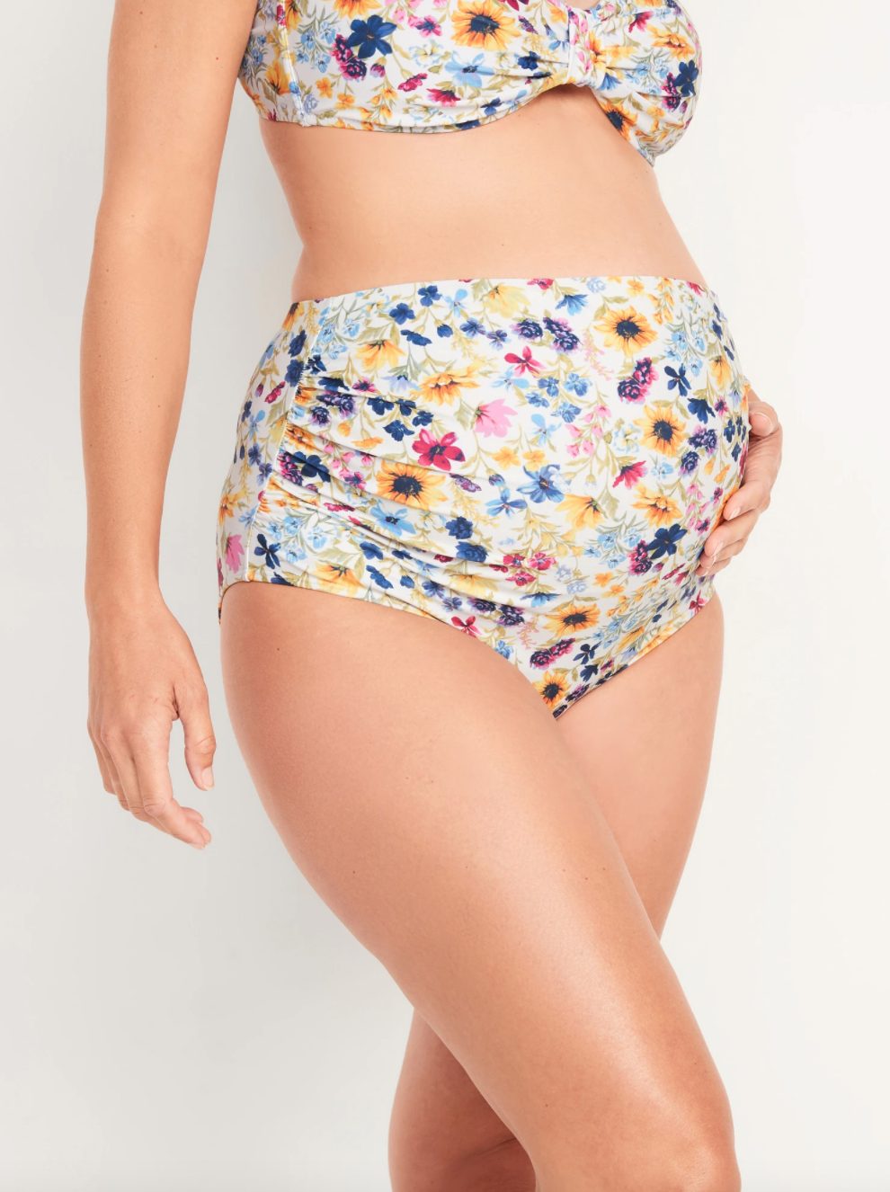 Bas de maillot de bain de maternité à taille rabattable