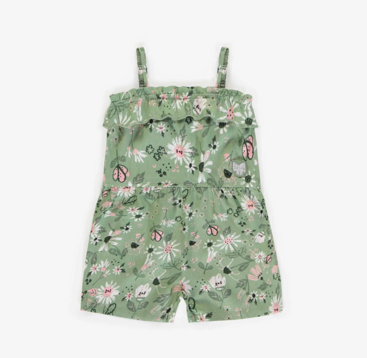 Une-pièce vert à motifs en viscose