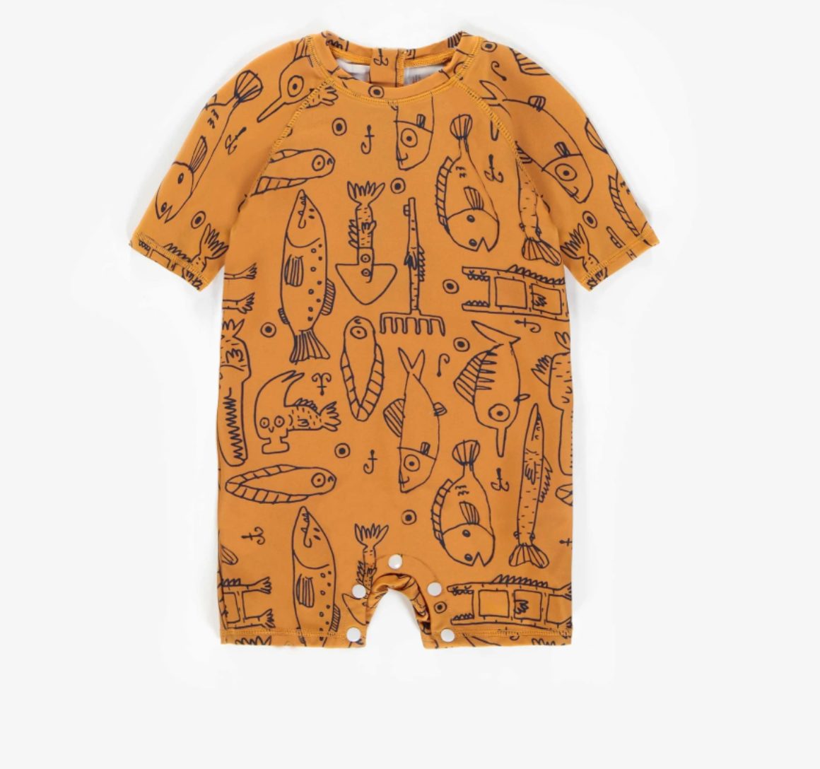 Maillot une-pièce jaune à motifs