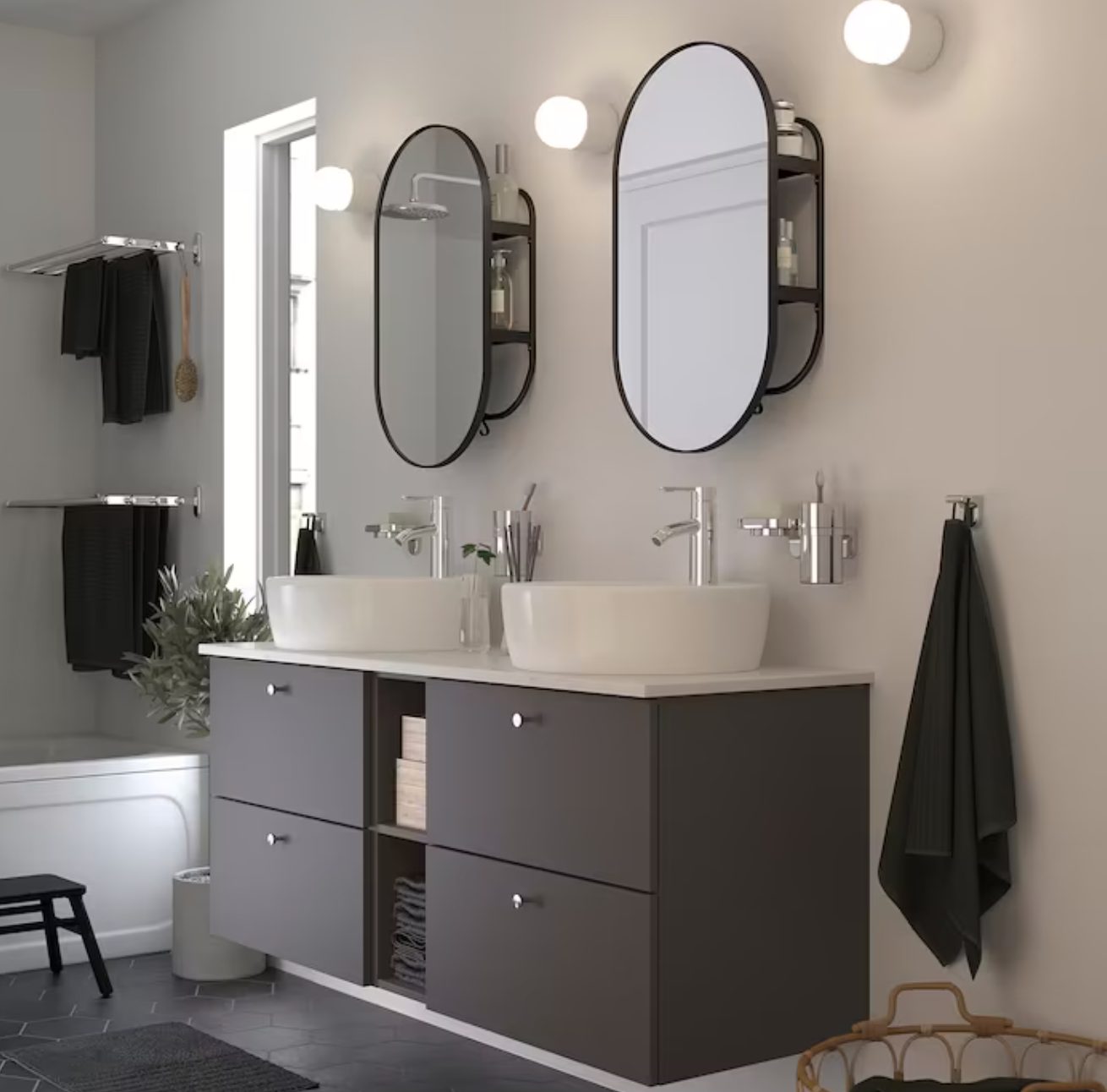 LINDBYN, Miroir avec rangement