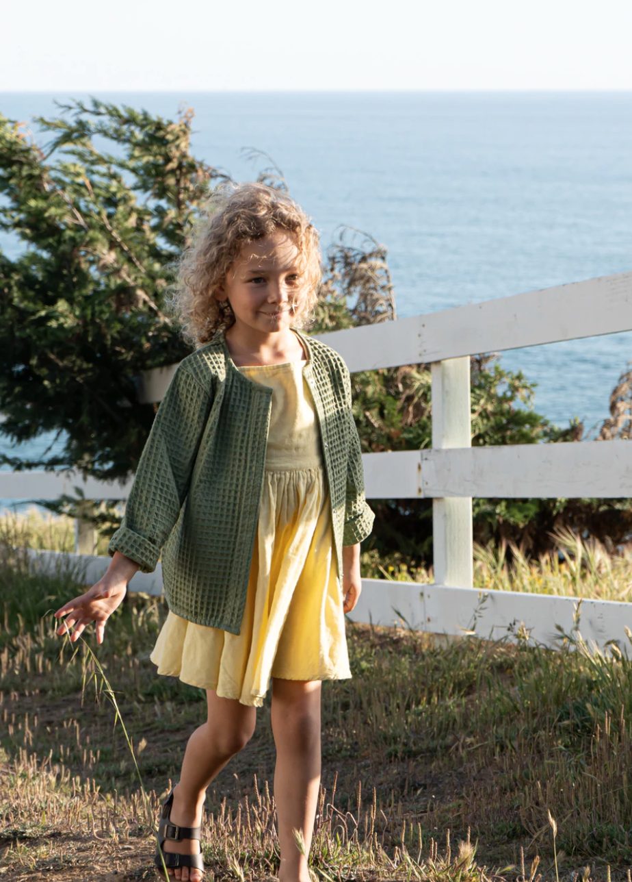Cardigan gaufré en coton biologique