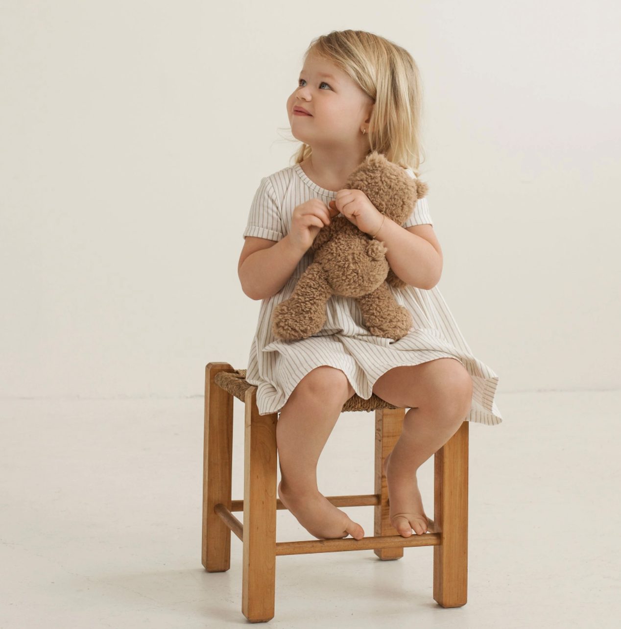 Robe blanc cassé à rayures « Moonlight » pour mini