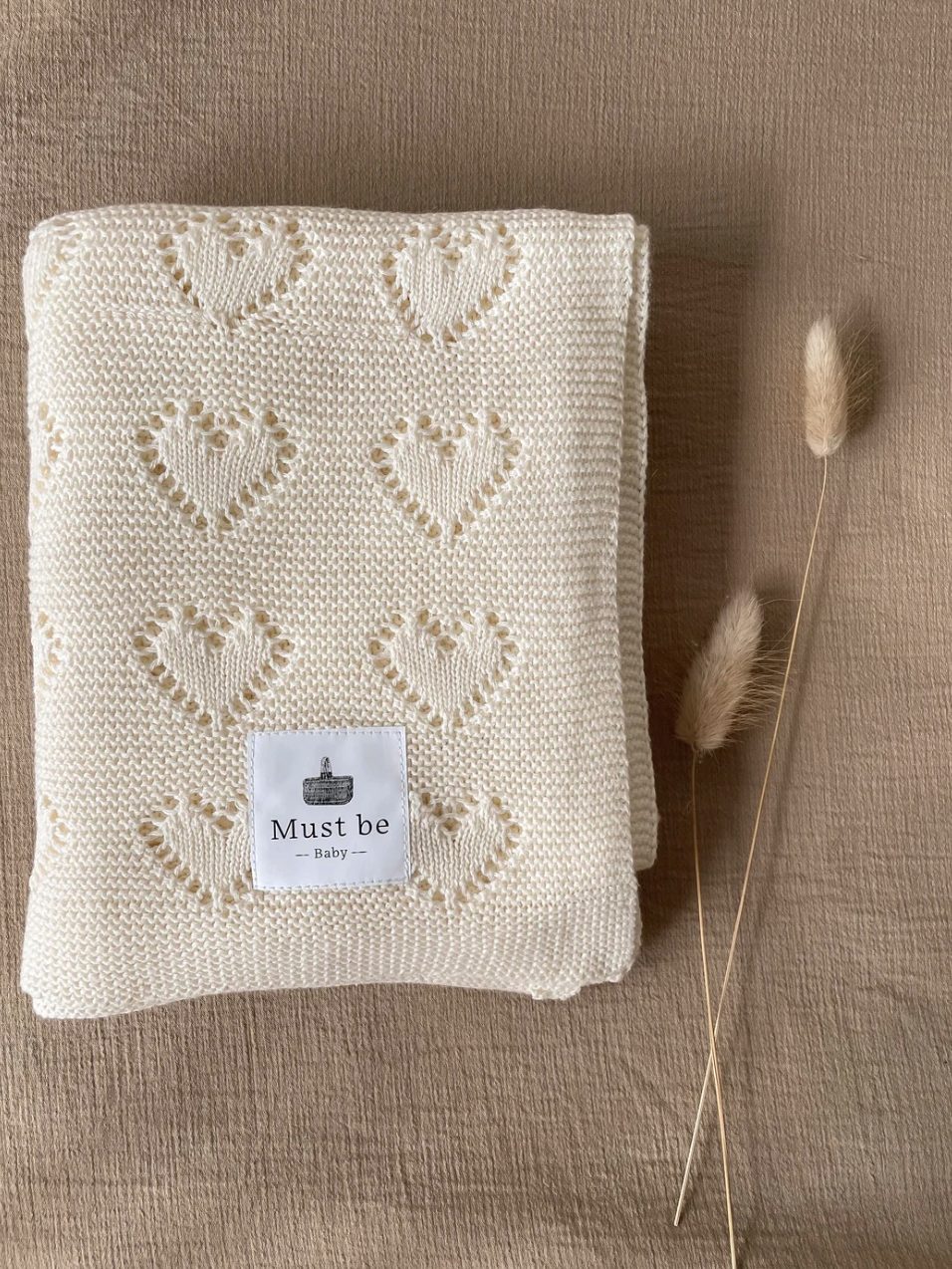 Couverture en tricot Ivoire