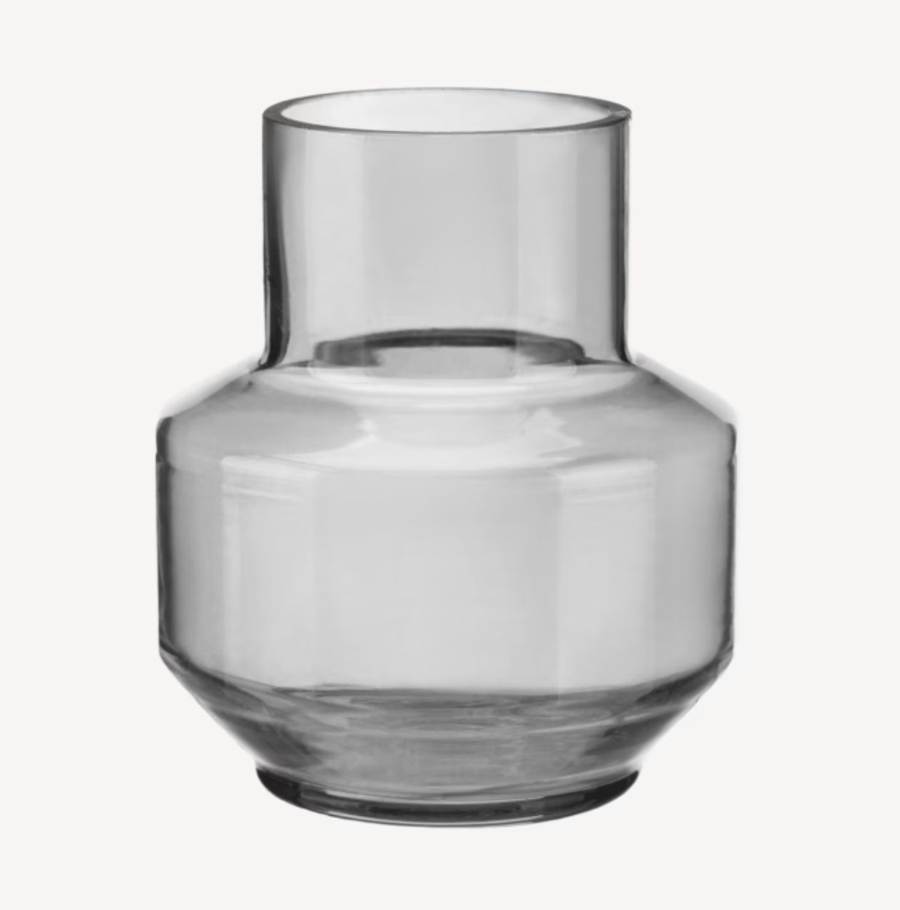 Porte-chandelle angulaire en verre gris pâle