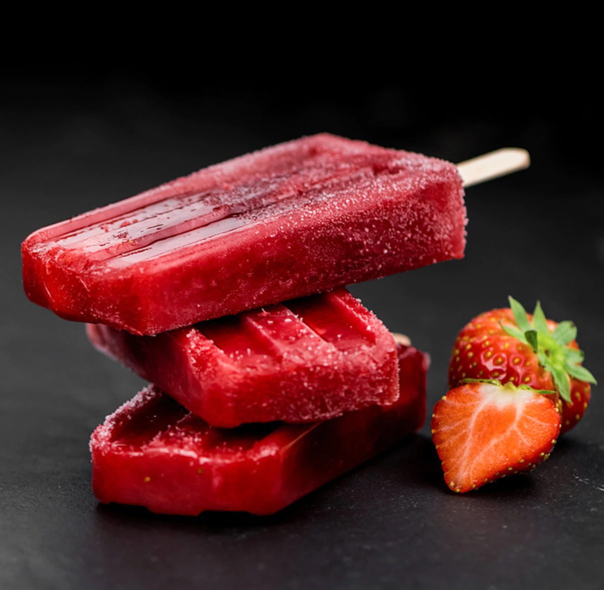 Popsicles aux fraises