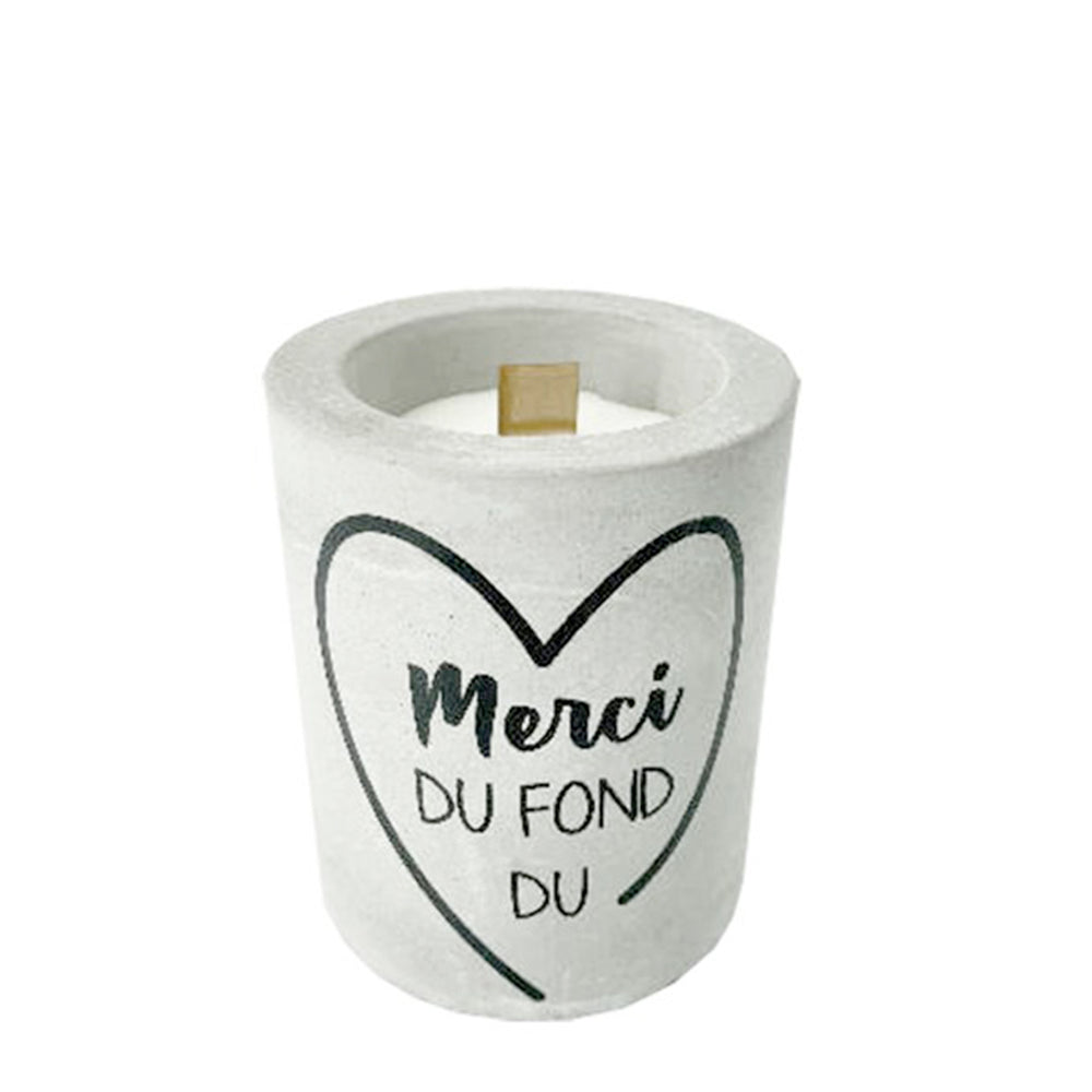 Chandelle en ciment - Merci du fond du cœur