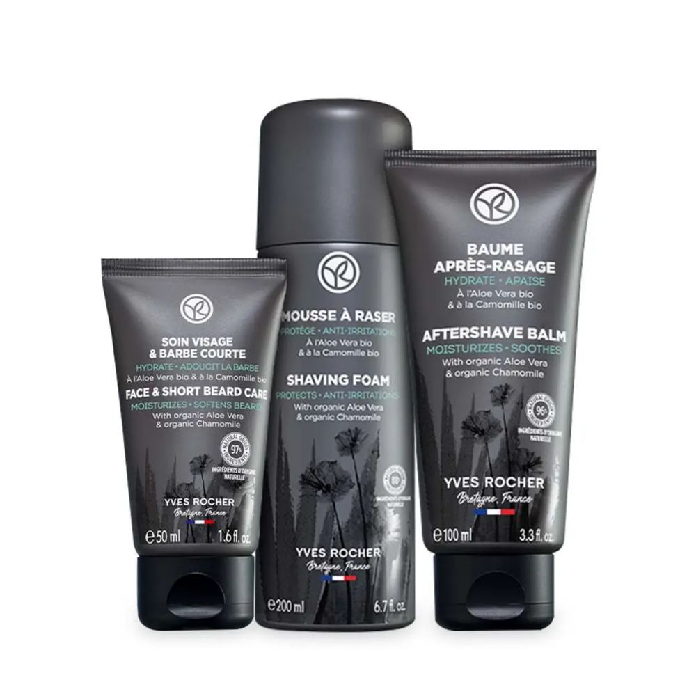 Trio de produits pour soins de la barbe et du visage